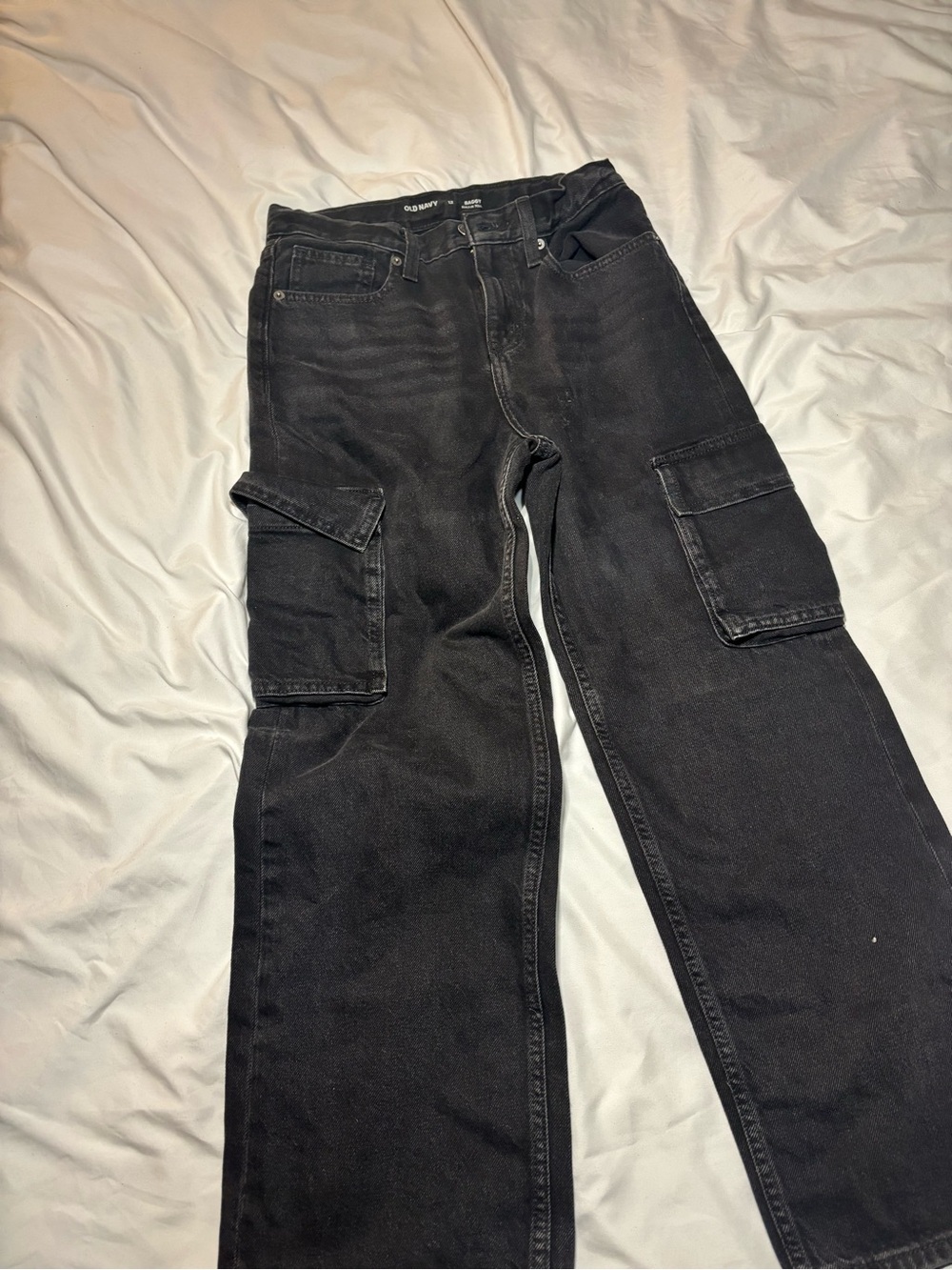 Old Navy Black Cargo Jeans with Flap Pockets